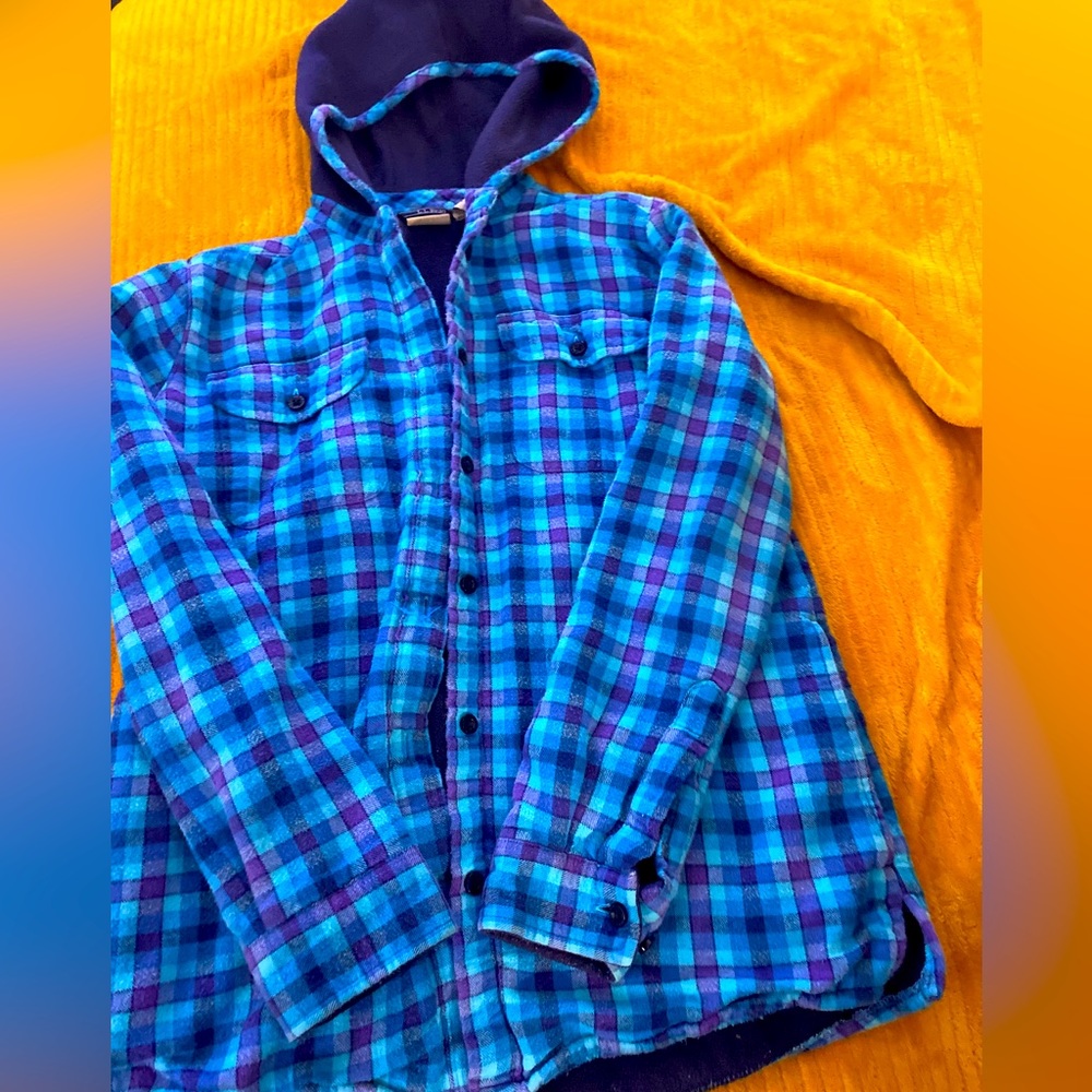 LL Kids' Fleece-Lined Flannel Shirt, Hooded Plaid